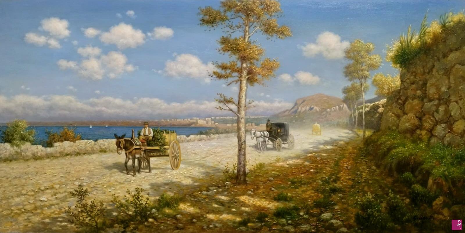 quadri in vendita online - Paesaggio: Strada assolata (Palermo)