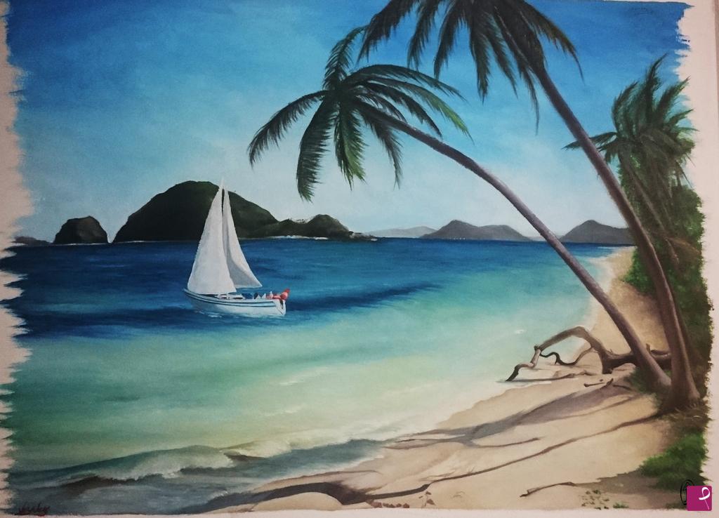 quadri in vendita online - Paesaggio Tropicale (Affresco)