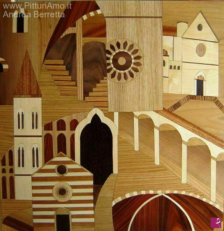 quadri in vendita online - Paesaggio urbano: Assisi