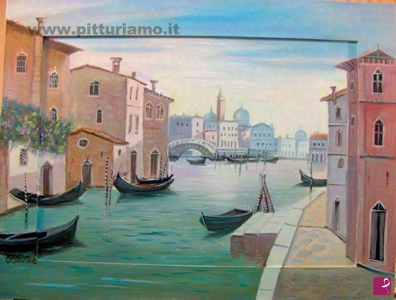 quadri in vendita online - Paesaggio Venezia art.12 - c cornice invasa