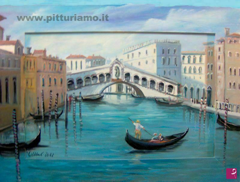 quadri in vendita online - Paesaggio Venezia art.48 ( Ponte Rialto)- Canal Grande -