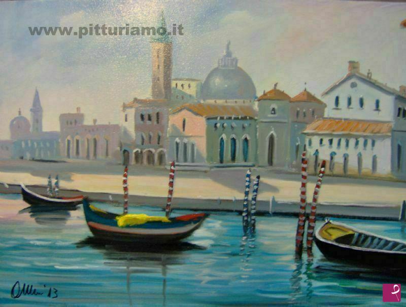 quadri in vendita online - Paesaggio Venezia art.8 - Canal Grande con vista su Santa Maria Maggiore