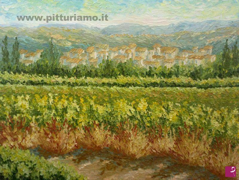 quadri in vendita online - Paese di campagna