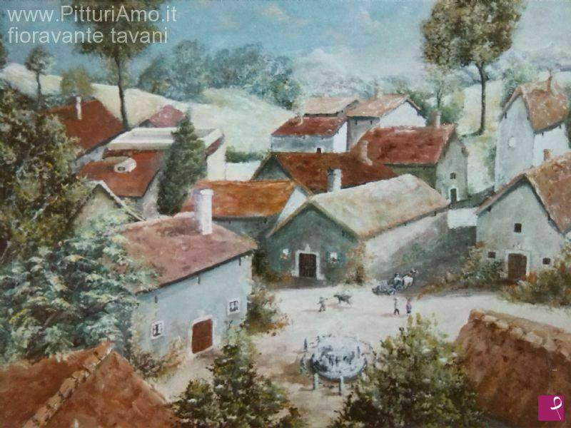 quadri in vendita online - paese di montagna