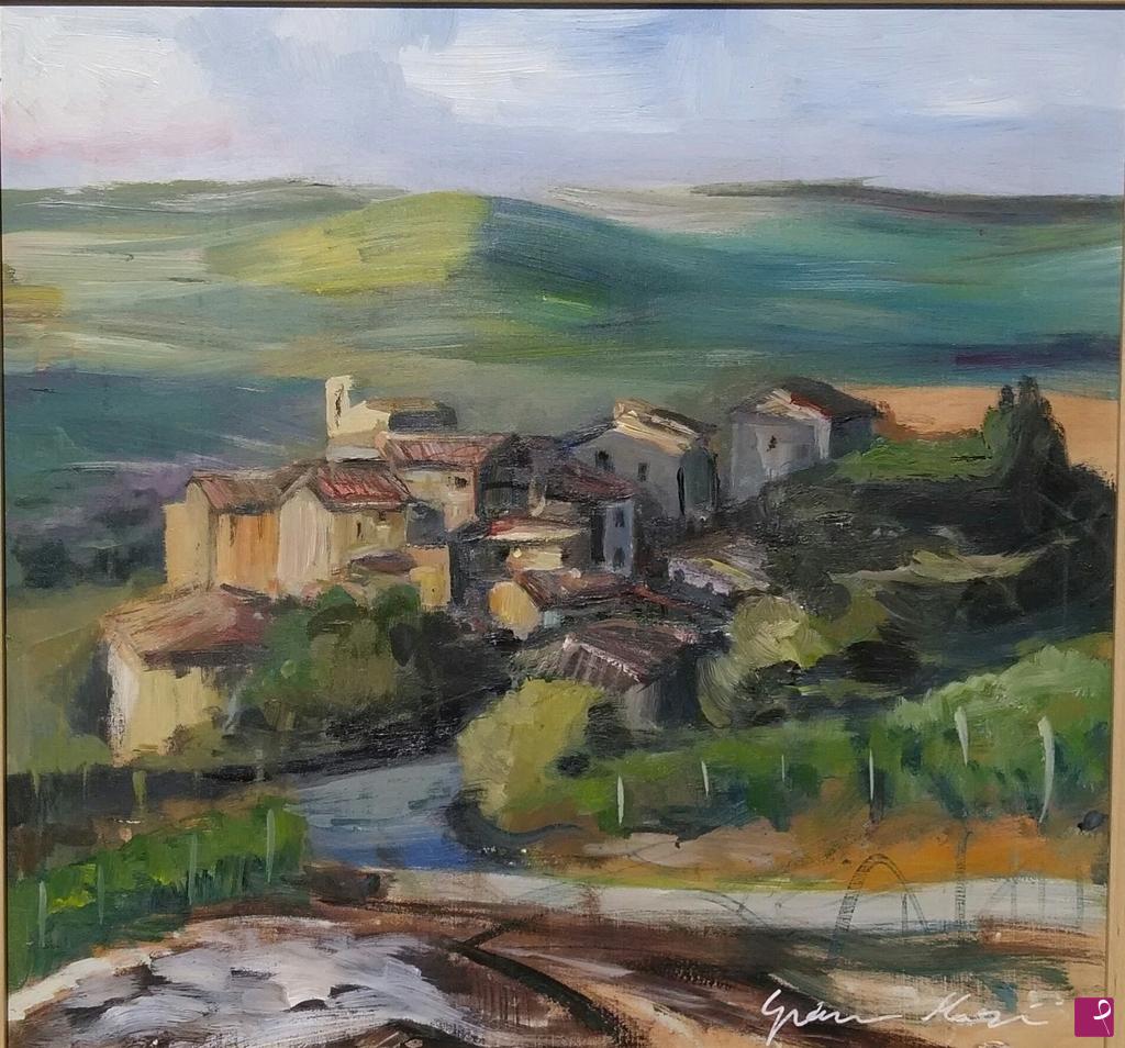 quadri in vendita online - Paesino in Chianti 2