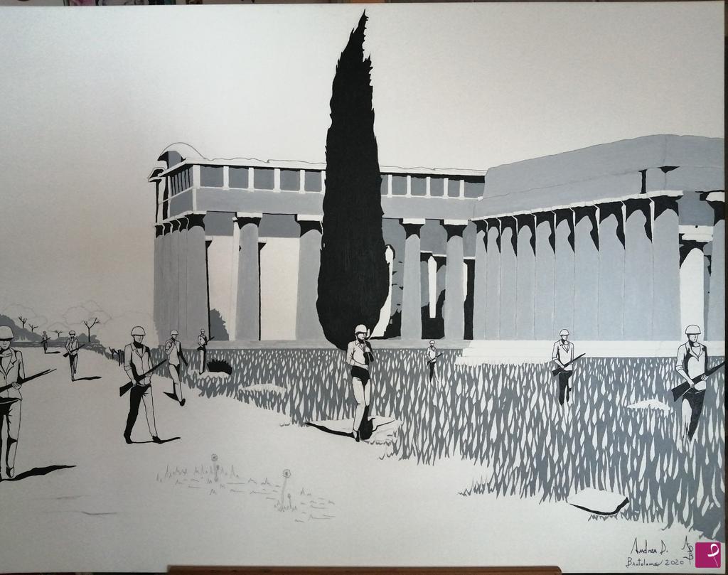 quadri in vendita online - PAESTUM 1943