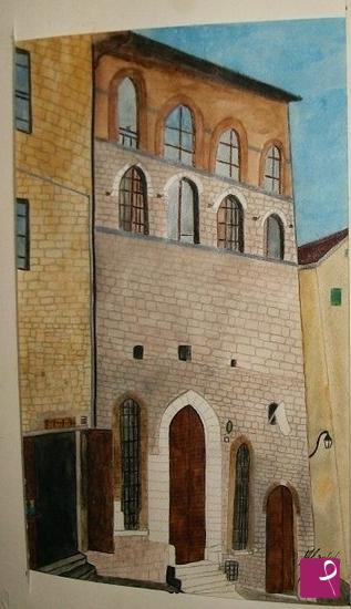 quadri in vendita online - Palazzo universita' dei matti-Gubbio-PG