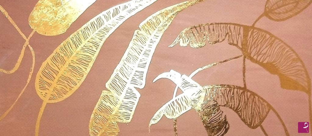 quadri in vendita online - Palme oro rosa scuro 