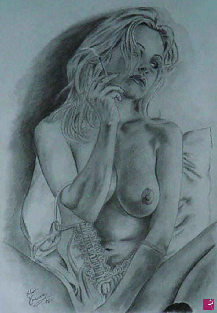 quadri in vendita online - Pamela Anderson  "Relax Bed"