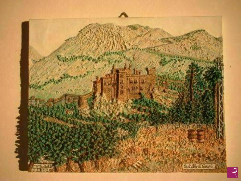 quadri in vendita online - Panorama con Castello di Carini ( Palermo )