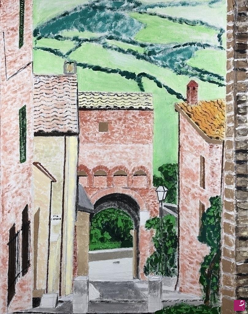 quadri in vendita online - PANORAMA DAL BORGO