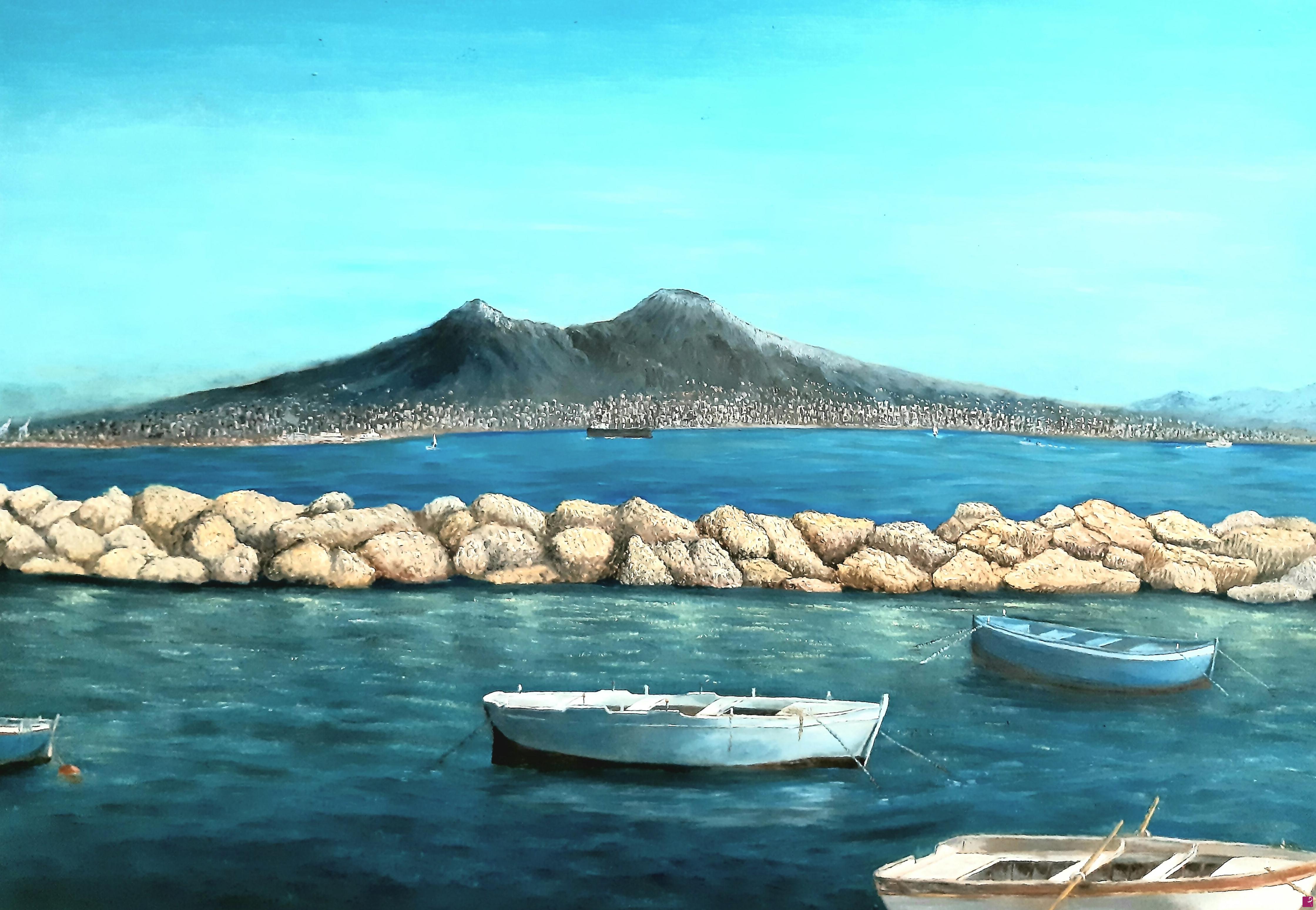 quadri in vendita online - Panorama del golfo partenopeo