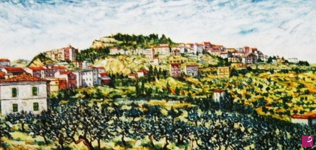 quadri in vendita online - PANORAMA DI ATESSA DA FONTE CICALA 
