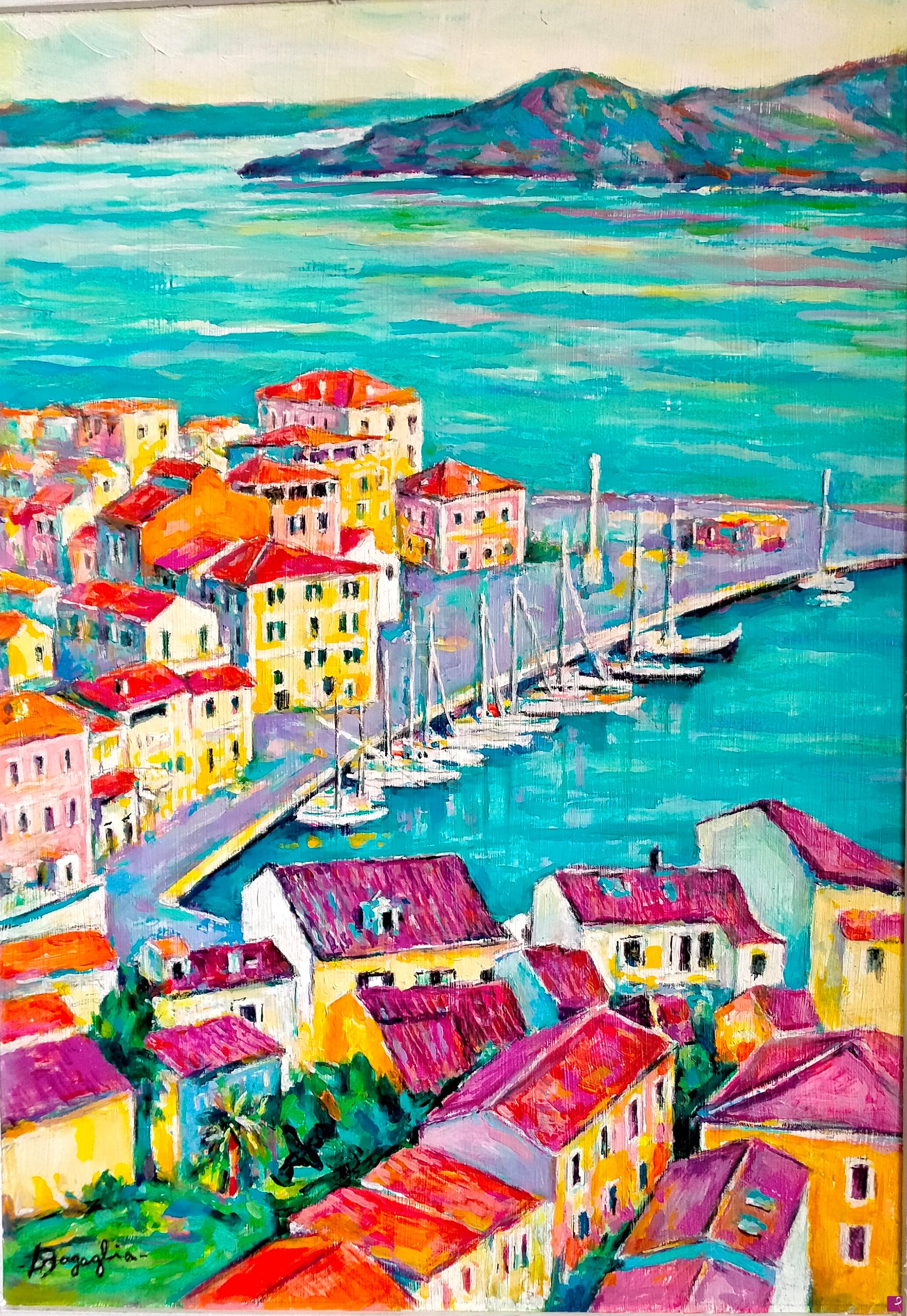 quadri in vendita online - PANORAMA LA MADDALENA CALA GAVETTA 