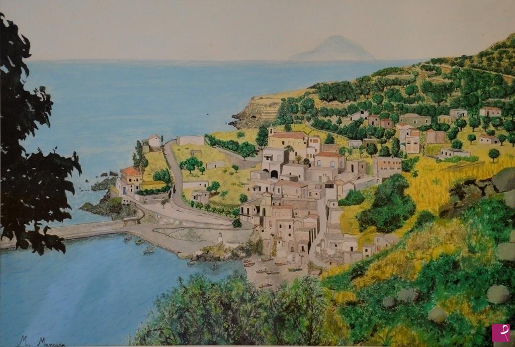 quadri in vendita online - PANORAMA RINELLA (ISOLE EOLIE)
