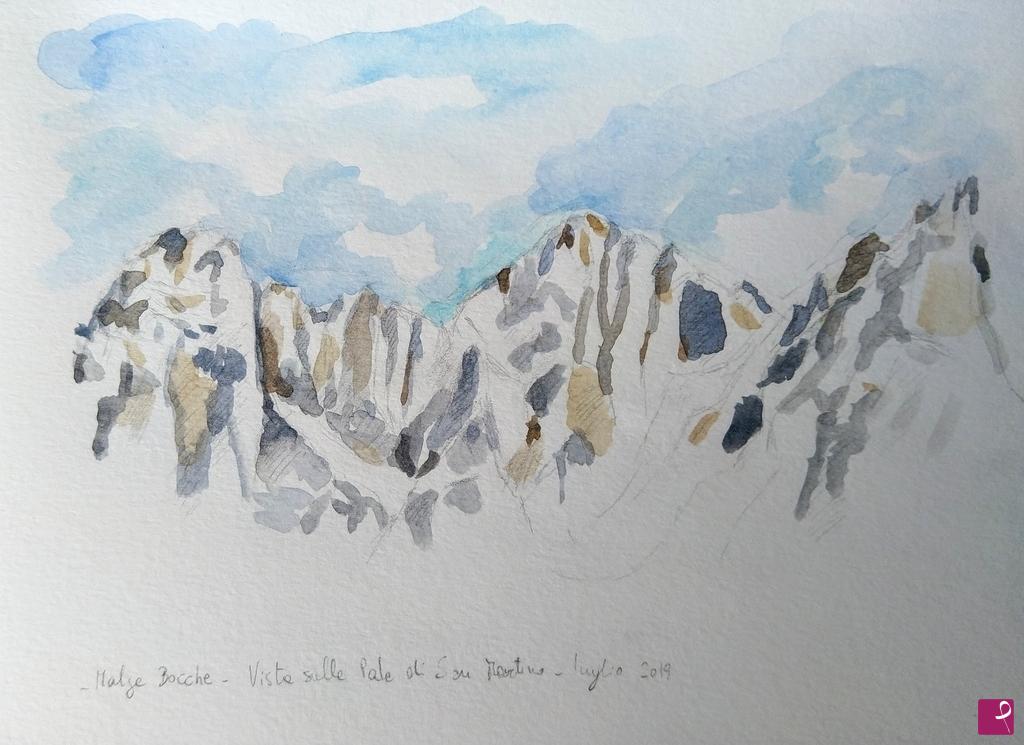 quadri in vendita online - Panorama sulle Pale di San Martino
