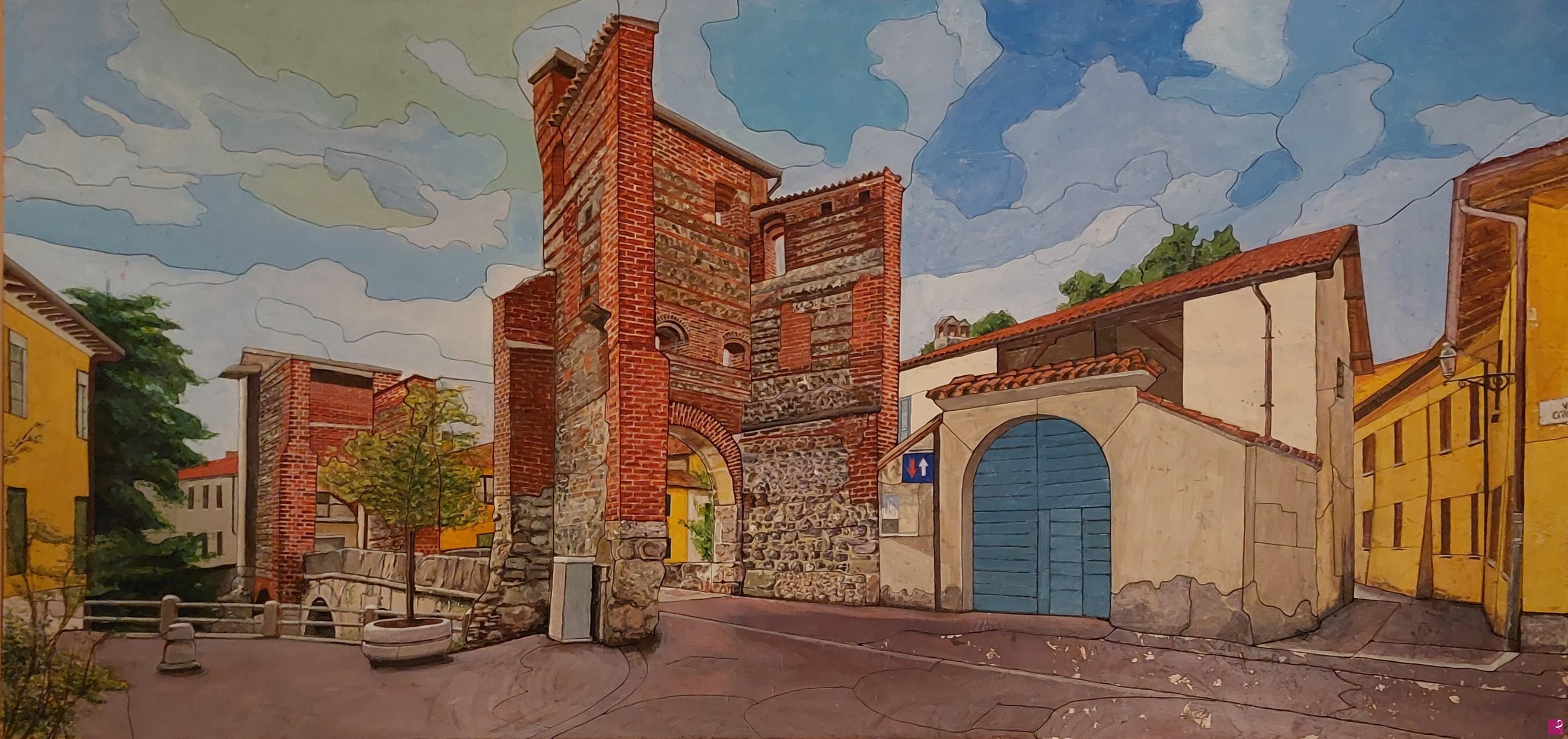 quadri in vendita online - Panoramica del ponte di San Rocco