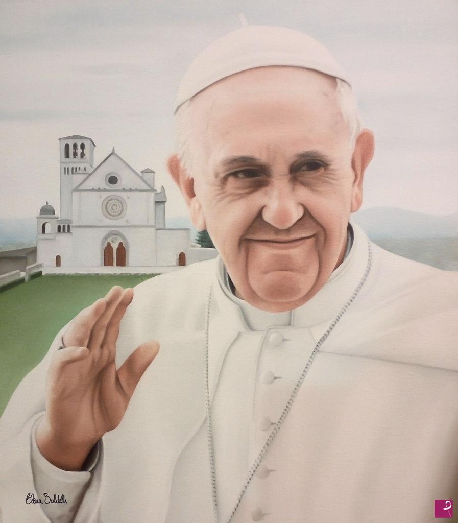 quadri in vendita online - Papa Francesco ad Assisi