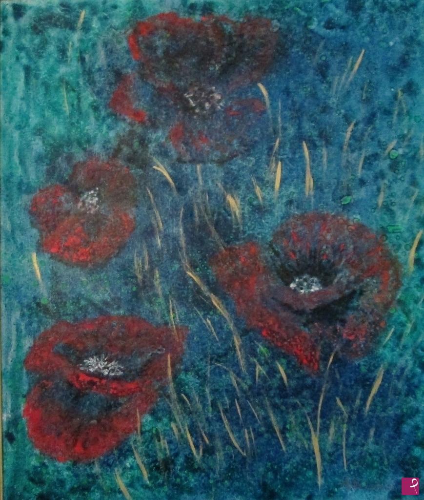 quadri in vendita online - Papaveri  anno 1997  olio/tela 60x70 1500€ disponibile