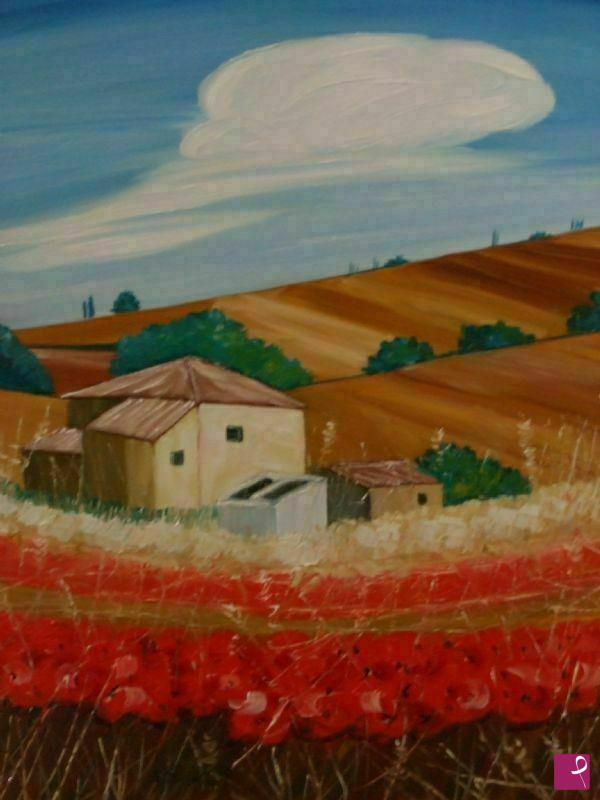 quadri in vendita online - papaveri e grano