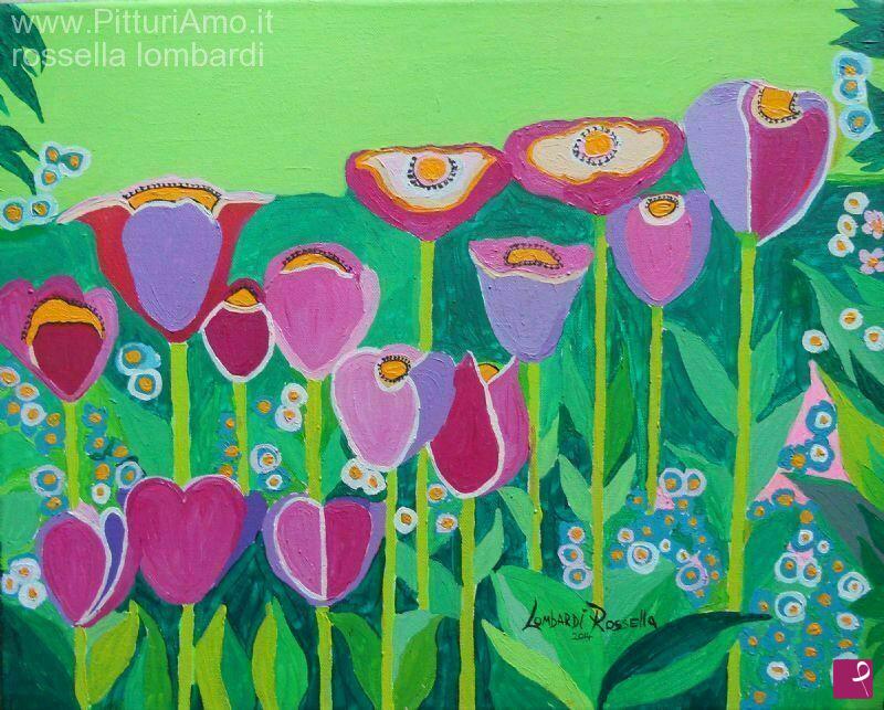 quadri in vendita online - Papaveri in fiore