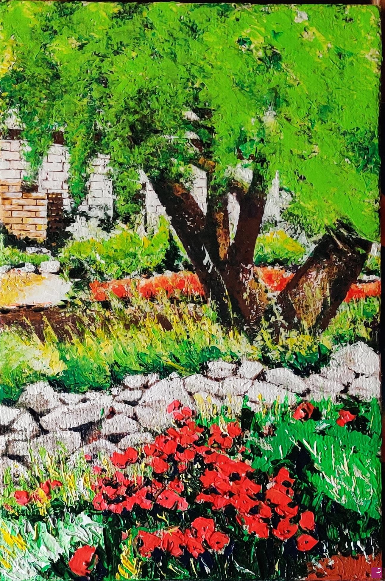 quadri in vendita online - Papaveri nel mio giardino.