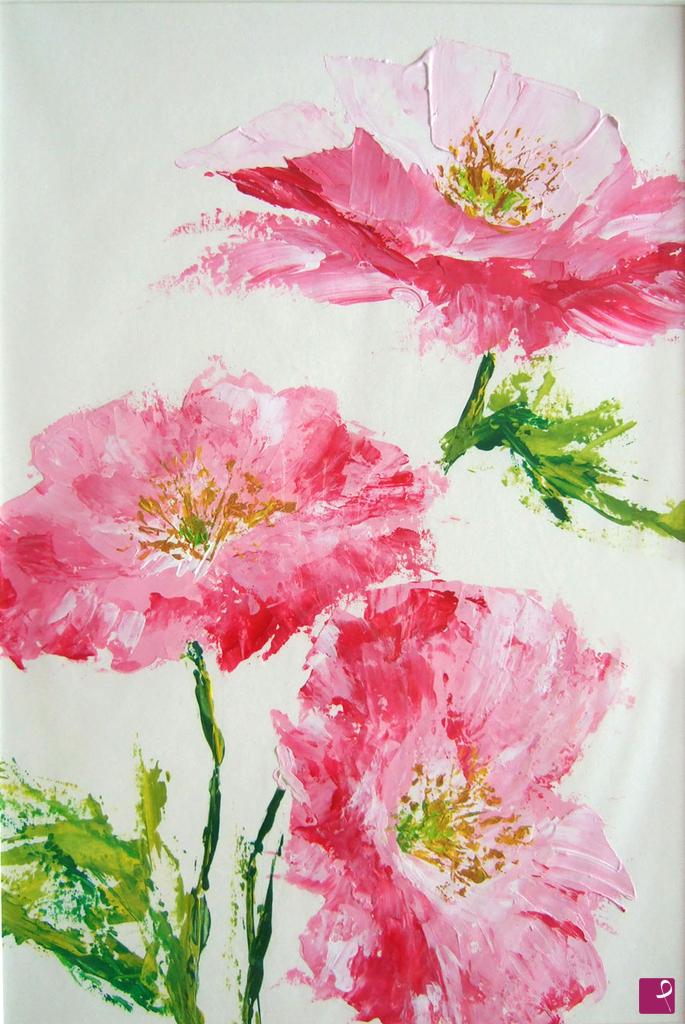 quadri in vendita online - Papaveri rosa