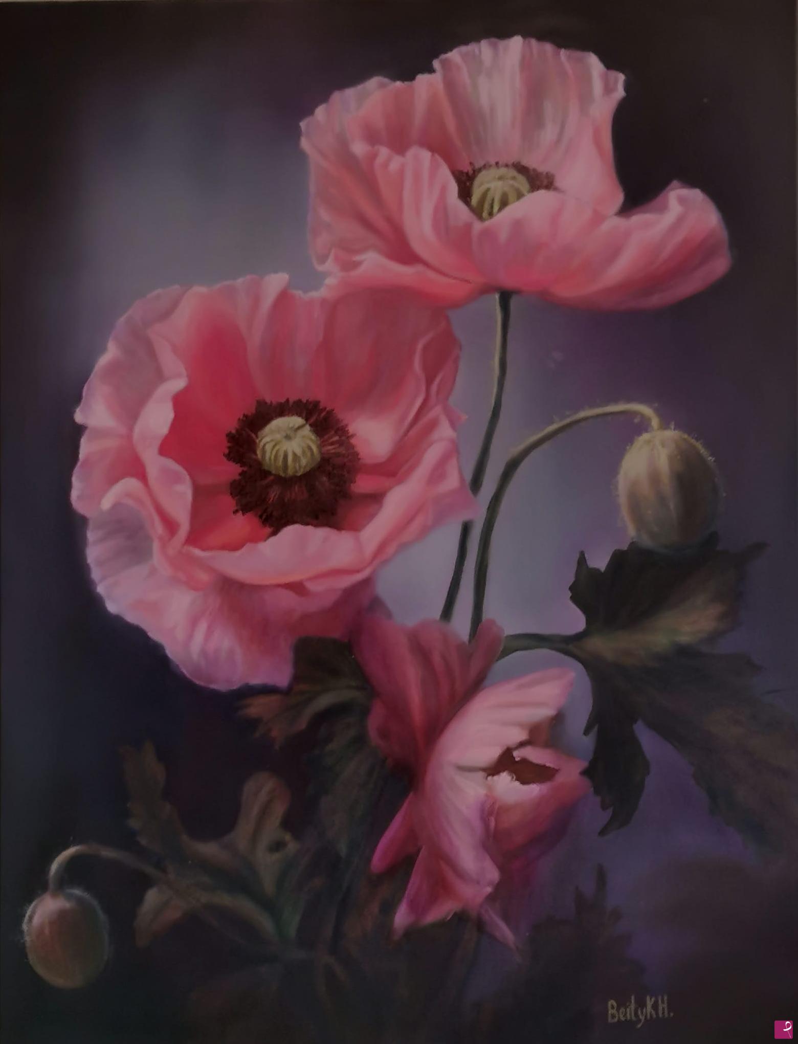quadri in vendita online - Papaveri Rosa