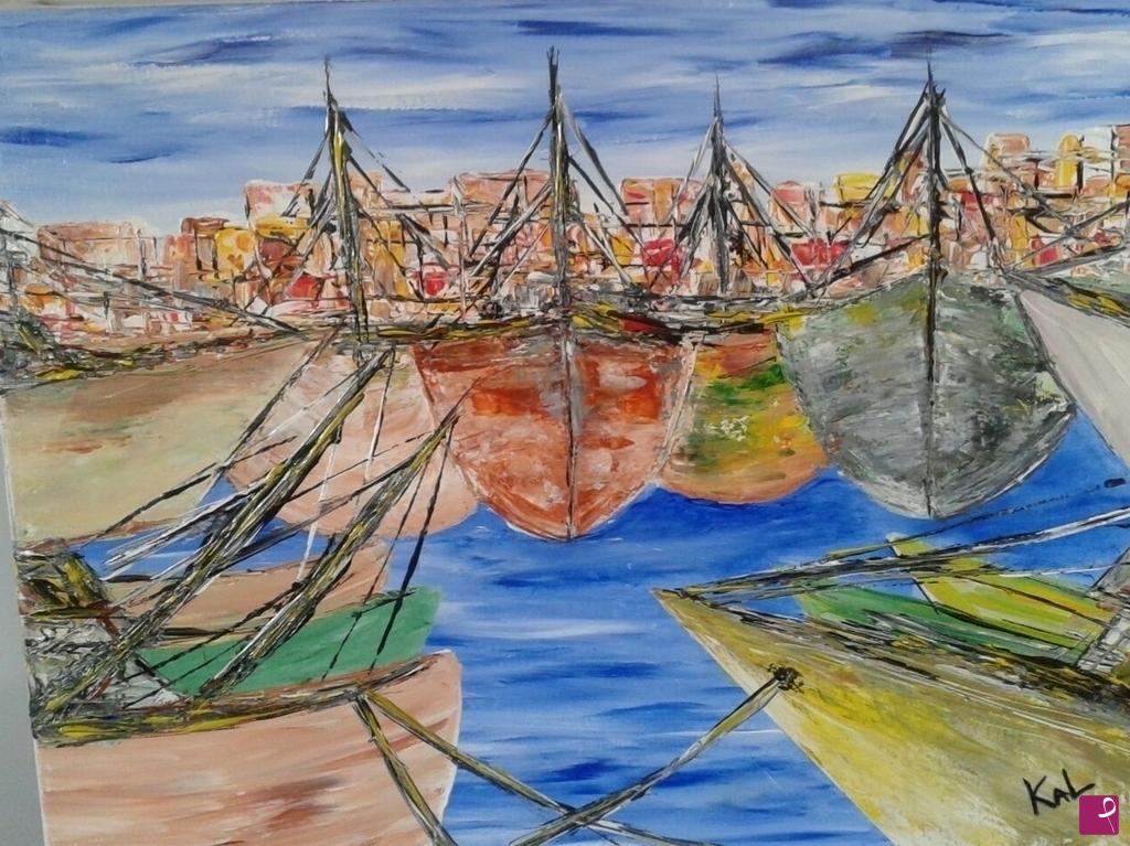 quadri in vendita online - Paranze al porto