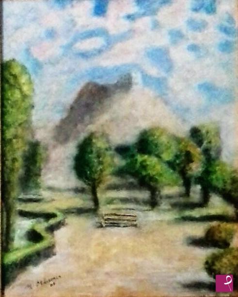 quadri in vendita online - Parco Lazio e Castello Utveggio  a Palermo anno 1997  collezione privata