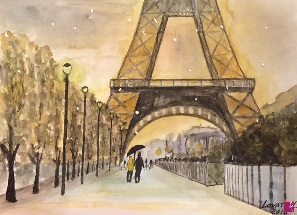 quadri in vendita online - Parigi in inverno