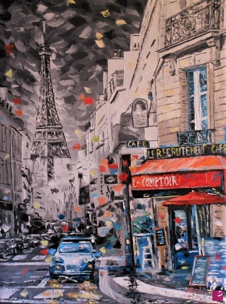 quadri in vendita online - Paris almost in black and white