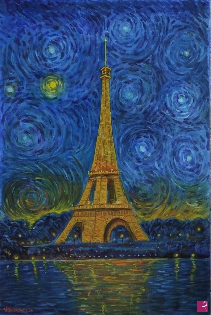 quadri in vendita online - Paris by Night