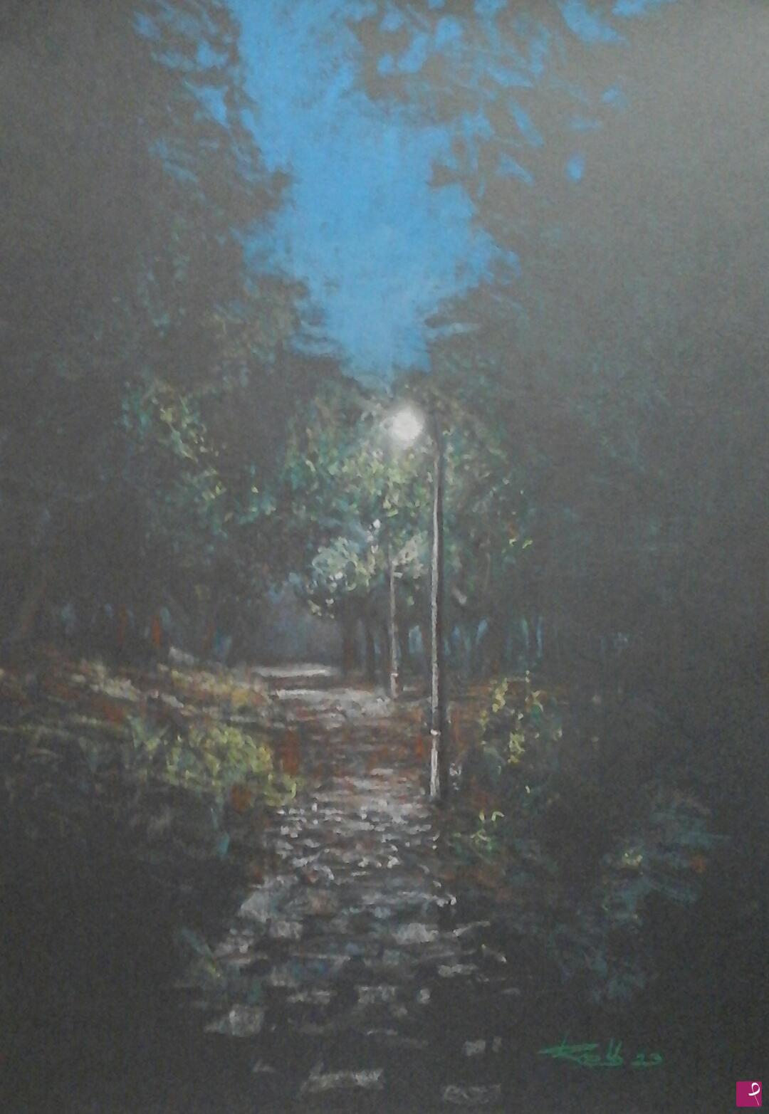 quadri in vendita online - Park at night 
