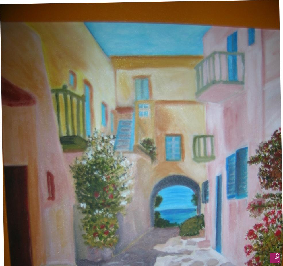 quadri in vendita online - Paros,borgo della Grecia