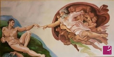 quadri in vendita online - PARTICOLARE CREAZIONE DI MICHELANGELO