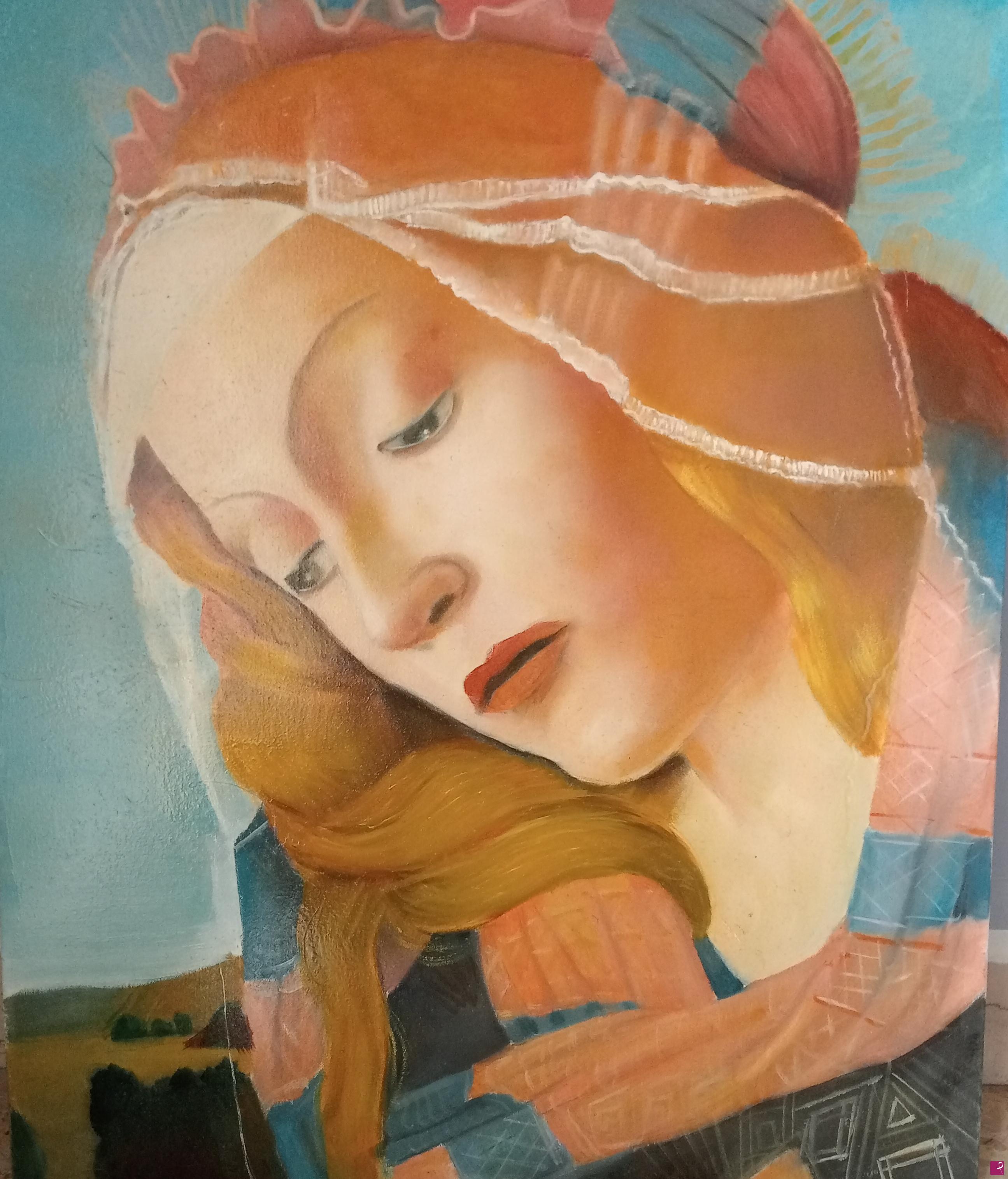 quadri in vendita online - Particolare de 'La Madonna del Magnificat'