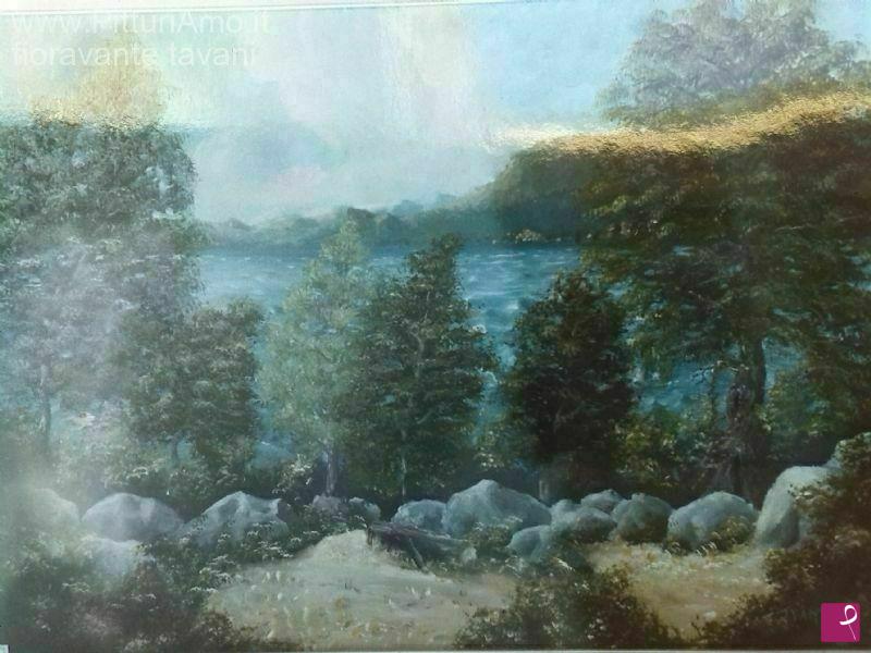 quadri in vendita online - particolare del lago
