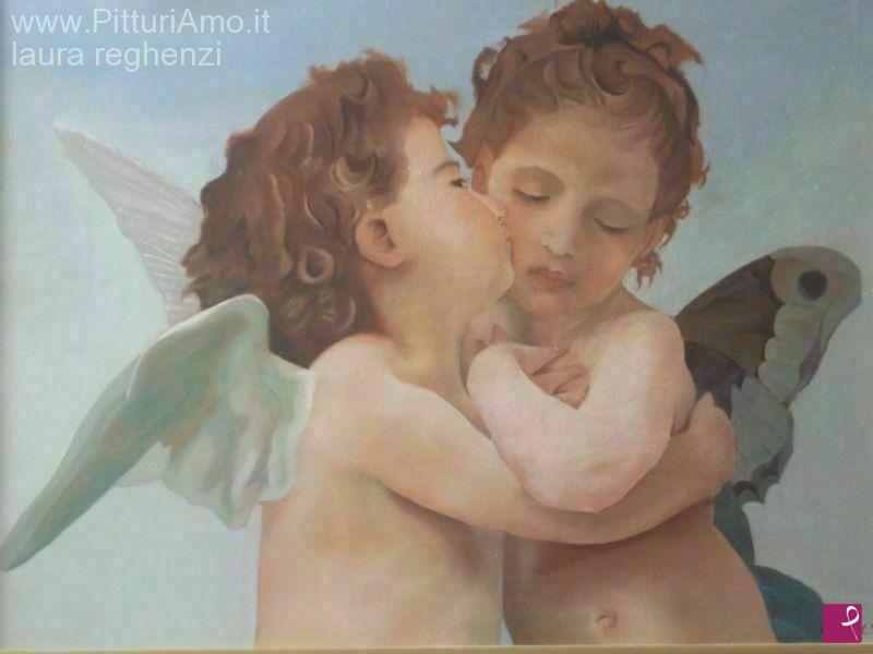 quadri in vendita online - particolare "Del primo bacio degli angioletti"