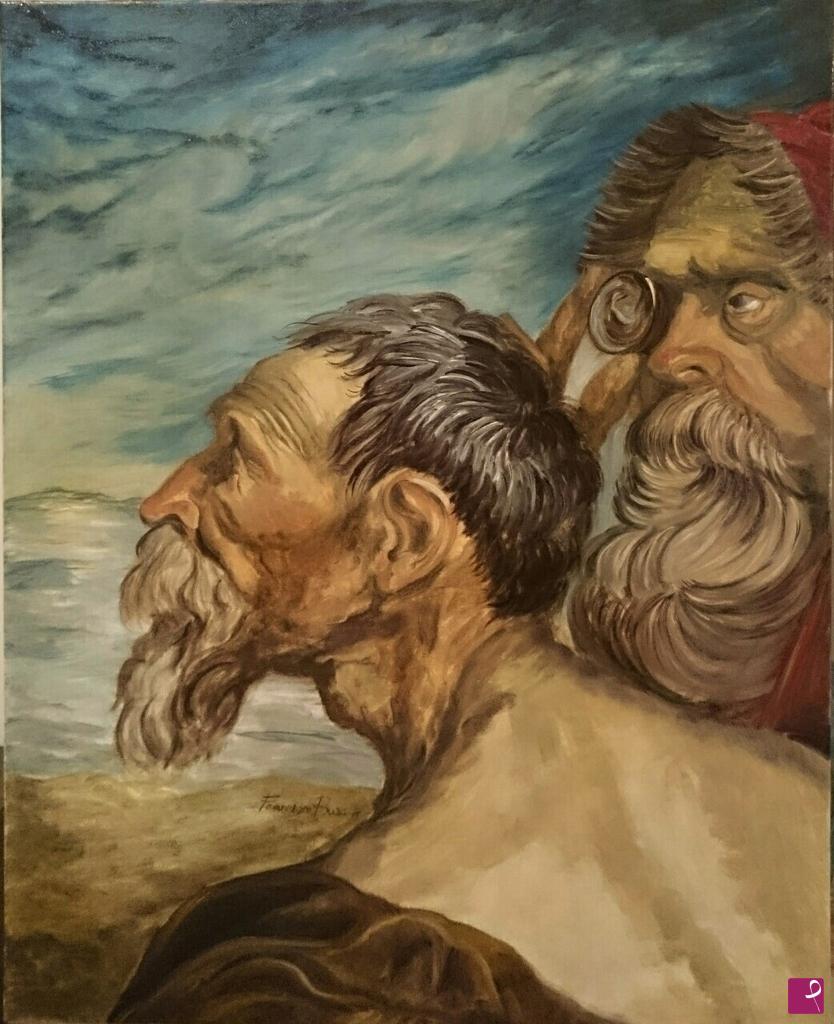 quadri in vendita online - Particolare di un'opera del van Dyck, da me rivisitata.