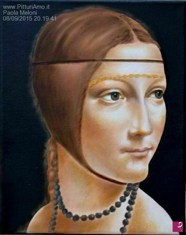 quadri in vendita online - Particolare "La Dama Con l'ermellino"