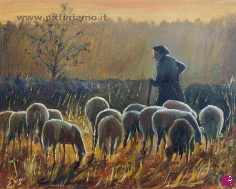 quadri in vendita online - pascolo al tramonto