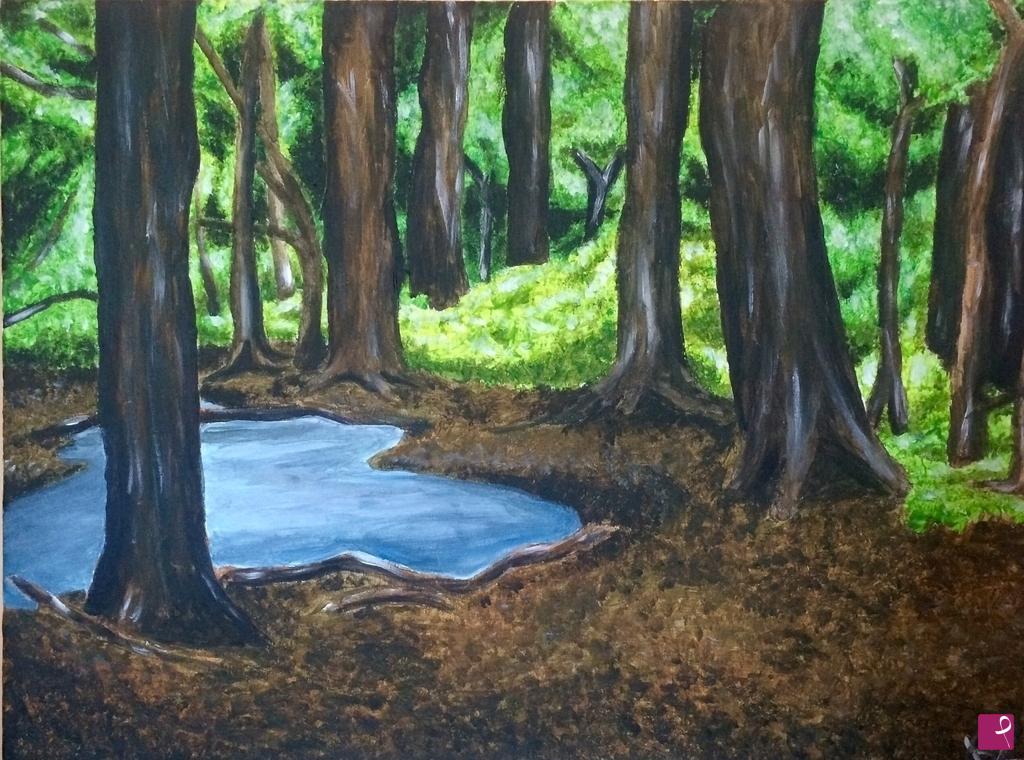 quadri in vendita online - Passaggio nella foresta