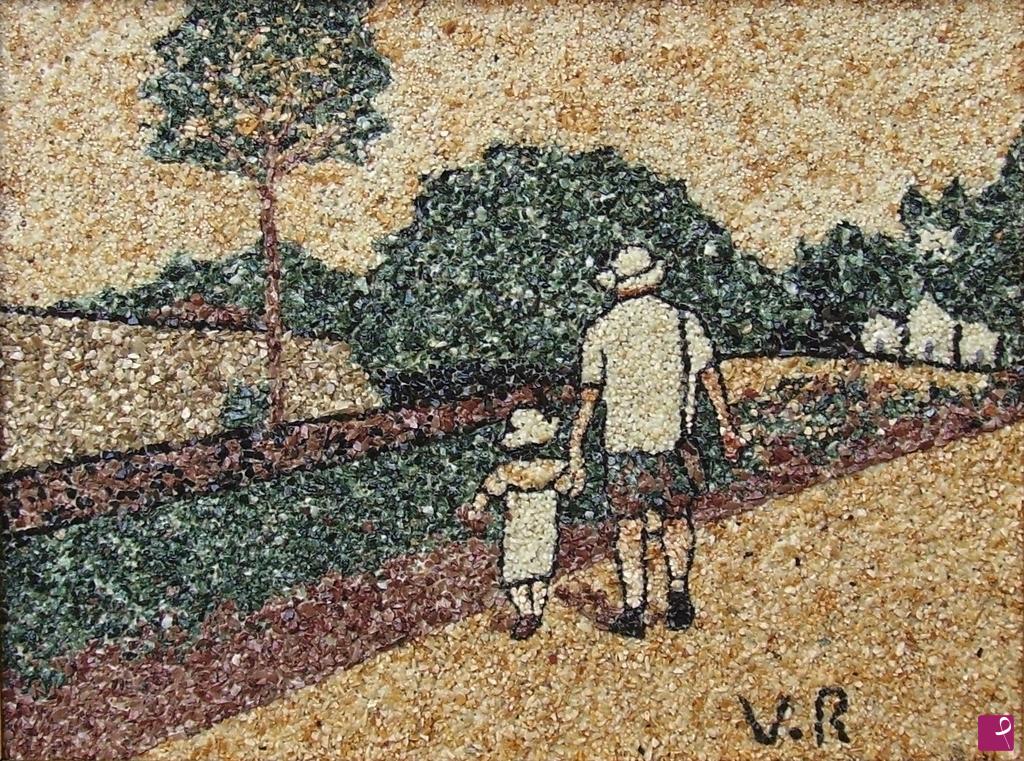 quadri in vendita online - PASSEGGIANDO CON LA FIGLIA