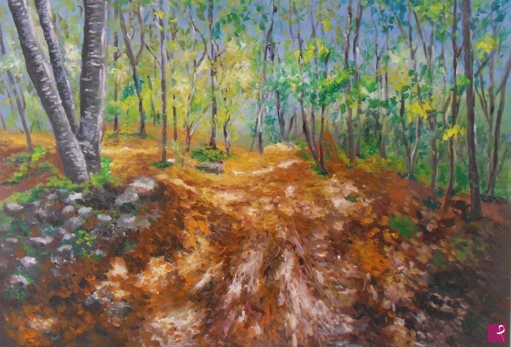 quadri in vendita online - PASSEGGIANDO NEL BOSCO