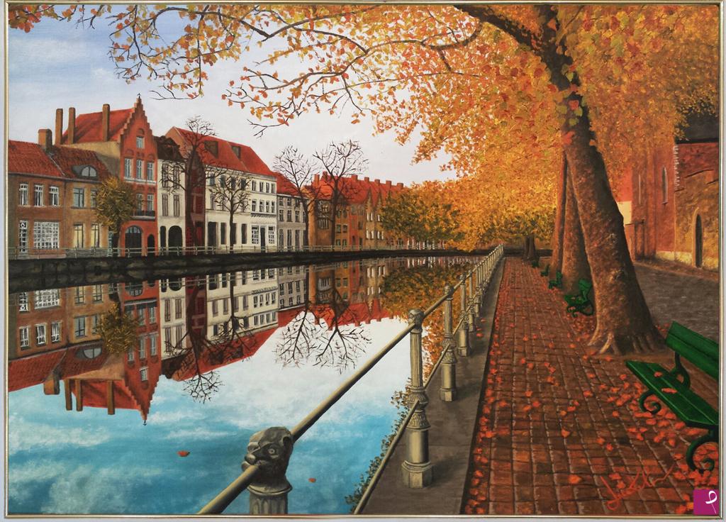 quadri in vendita online - passeggiando per Bruges