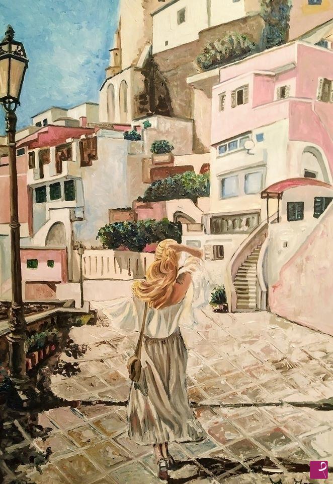 quadri in vendita online - passeggiando per PROCIDA