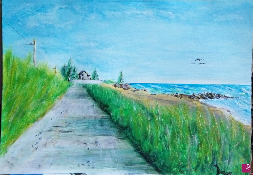 quadri in vendita online - Passeggiando sul mare
