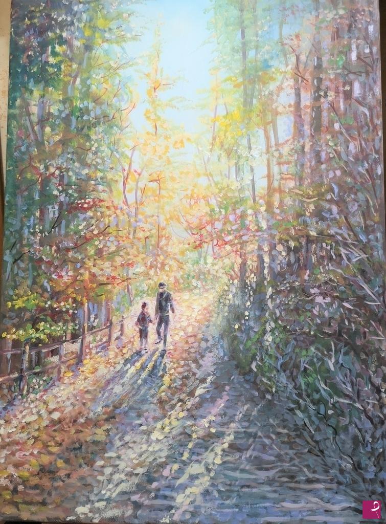 quadri in vendita online - passeggiata d'autunno