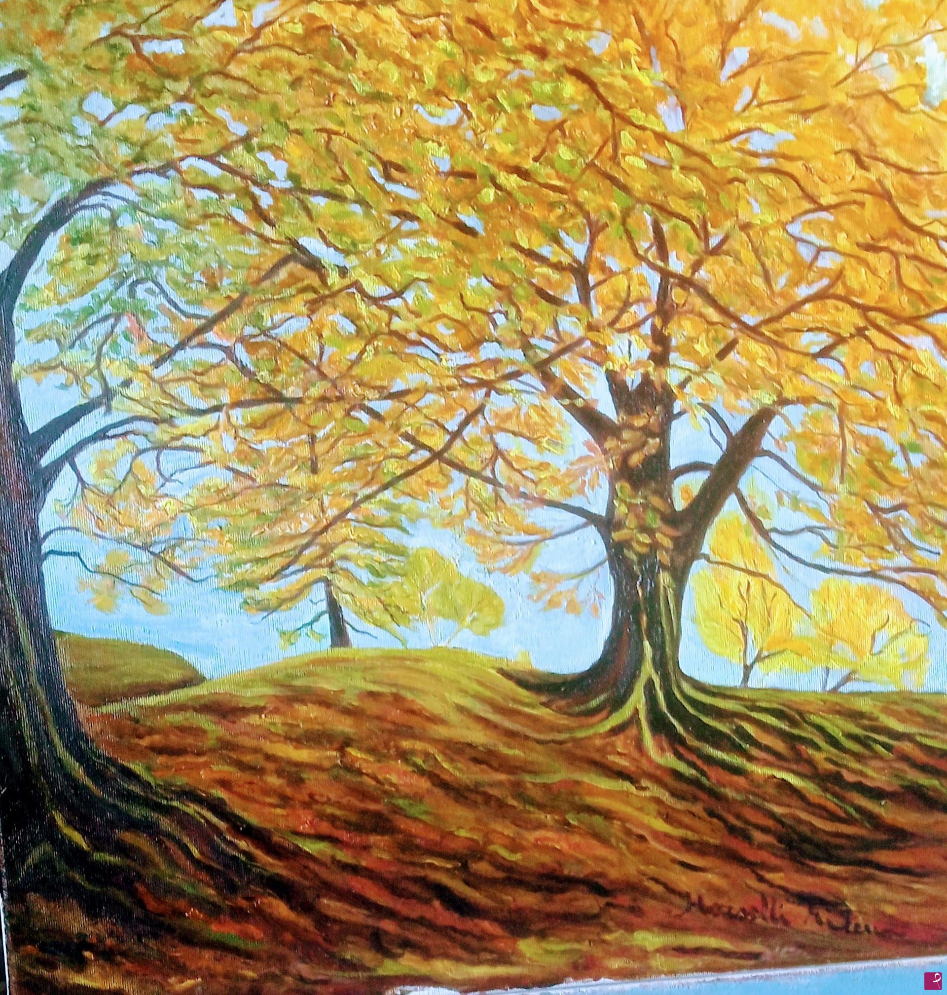 quadri in vendita online - Passeggiata in autunno